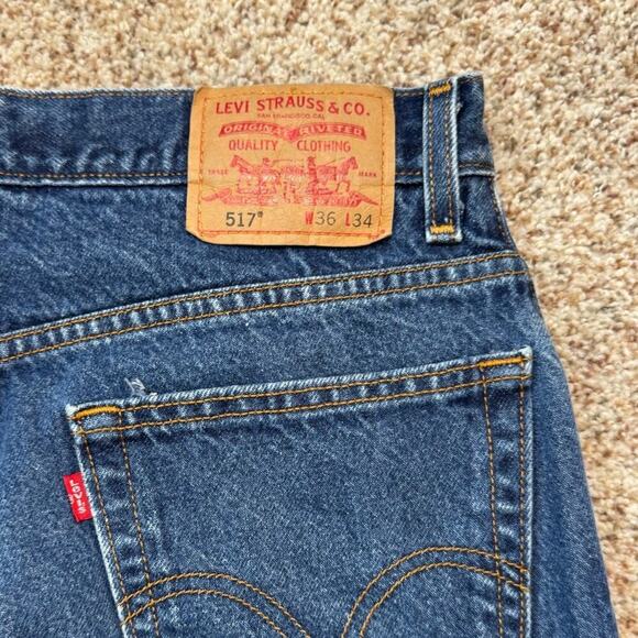 Levi's 517 Men's Jeans/Pants size 36X34; Bootcut; Blue Denim Jeans - Picture 8 of 9